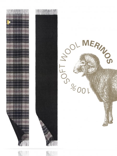 CHÊNE STIRLING, длиный 2х-сторонний ШАРФ из мягчайшей шерсти MERINOS из пряжи средней тяжести, коллекционная линия CONFRONTATION (Собственный Взгляд) F3-2TQ.W315_GZ-765B/BRUN.L